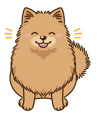 喜ぶポメラニアン（オレンジ）