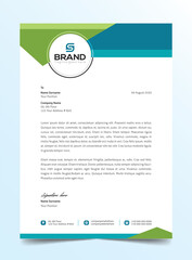 Cyan Letterhead template vector, Clean Print-ready Style Colorful, layout, minimalist style, printing design, business template, Blue background concept