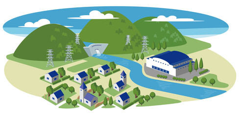 水力発電の風景 © freehand