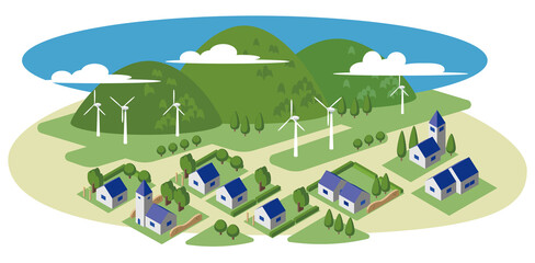 風力発電の風景 © freehand