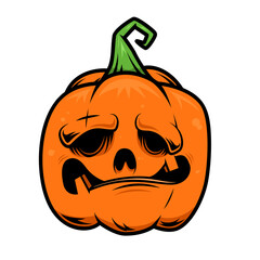 Halloween pumpkin. Design element for poster, card, banner, sign t shirt. Vector illustration