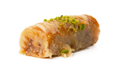 Delicious sweet baklava isolated on white background