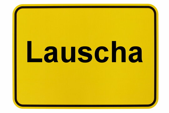 Illustration eines Stadteingangsschildes der Stadt Lauscha