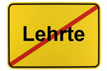 Illustration eines Stadtausgangsschildes der Stadt Lehrte