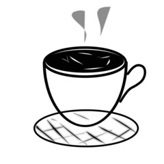 A cup of tea with plate could be seen in this image