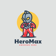 Vector Logo Illustration Hero Max Mascot Cartoon Style.