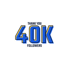 Thank You 40 K Followers Card Celebration Vector. 45000 Followers Congratulation Post Social Media Template.