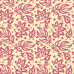 Seamless floral pattern. Traditional folk ornament. Hand drawn vector illustration