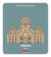 Cathedral of Yerevan, Armenia. Architectural symbols of European cities