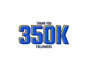 Thank You 350 K Followers Card Celebration Vector. 350000 Followers Congratulation Post Social Media Template.