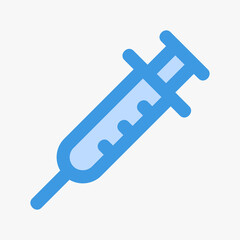 Inject icon vector illustration in blue style about medical, use for website mobile app presentation