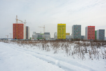 Construction of a new neighborhood in the city