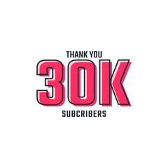 Thank You 30 k Subscribers Celebration Background Design. 300000 Subscribers Congratulation Post Social Media Template.