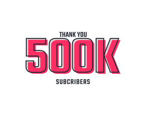 Thank You 500 k Subscribers Celebration Background Design. 500000 Subscribers Congratulation Post Social Media Template.
