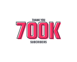 Thank You 700 k Subscribers Celebration Background Design. 700000 Subscribers Congratulation Post Social Media Template.