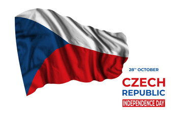 Czech Republic card with isolated flag