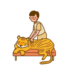 寅と整体師のイラスト　年賀状素材