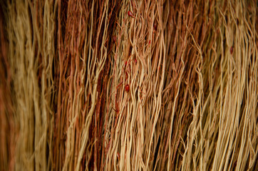 Texture of broom from stems of broom sorghum with copy space. Abstract Natural background.