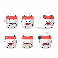 Cartoon character of 2022 calendar with various chef emoticons