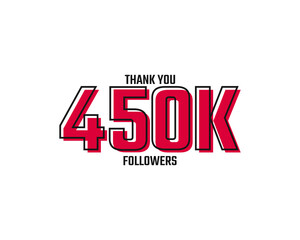 Thank You 450 K Followers Card Celebration Vector Post Social Media Template.