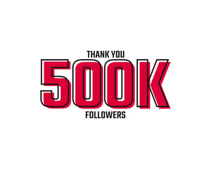 Thank You 500 K Followers Card Celebration Vector Post Social Media Template.
