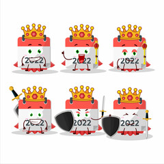 Fototapeta premium A Charismatic King 2022 calendar cartoon character wearing a gold crown