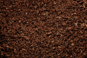 Texture of freshly ground coffee close-up