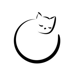 Silhouettes of a cat in one color