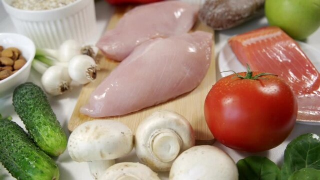 Natural sources of Vitamin B12 (Cobalamin). Healthy diet eating.