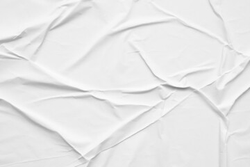 Obraz premium Blank white crumpled and creased paper poster texture background
