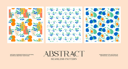Abstract botanical seamless pattern collection to suit your branding identity our packaging design
