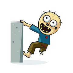 Zombie in drawing style isolated vector. Halloween ghost cartoon on white background.