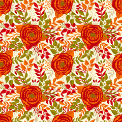 Seamless pattern flower.Elegant floral design.Botanical print. Fashion print.