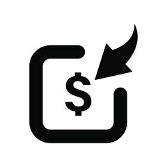 Asking for money. Vector illustration of digitally requesting money transfer icon, no menu for payment via digital wallet. Isolated on a blank background which can be edited and changed colors.