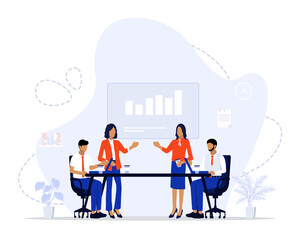 People in open space office Vector Illustration Concept , Suitable for web landing page, ui, mobile app, editorial design, flyer, banner, and other related occasion