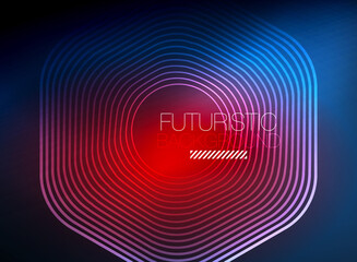 Neon color square shape lines abstract background. Shiny magic energy and motion concept, vector abstract wallpaper background