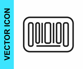 Black line Barcode icon isolated on white background. Vector