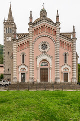 Fototapeta premium The facade of the Parish Church of San Mamante, Lizzano in Belvedere, Bologna, Italy