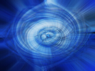 abstract blue  twisted light fibers effect background with circles