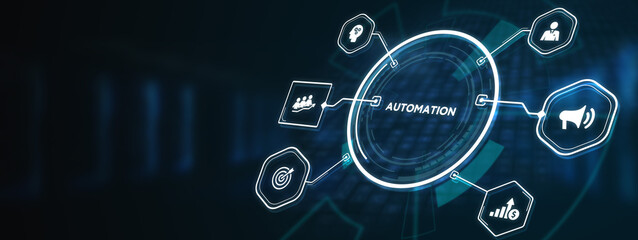 Automation Software concept as an innovation.  Business, Technology, Internet and network concept.3d illustration