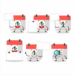 1st Calendar cartoon character bring information board