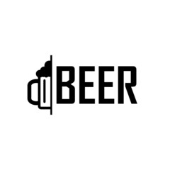 Beer word logo icon isolated on white background