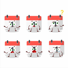 Cartoon character of 1st calendar with what expression