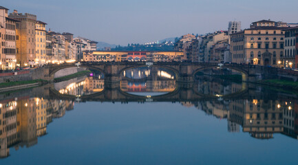 Fototapeta na wymiar Florence on a winter evening