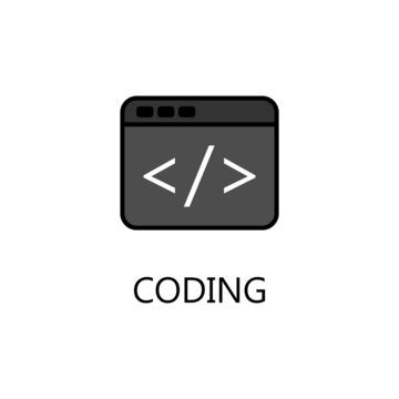 Coding icon. Trendy flat vector Coding icon on white background, vector illustration can be use for web and mobile