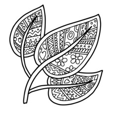 plant coloring book page relax fragrance cute pretty lined doodle coloring book page black and white background art therapy relax psychology lace