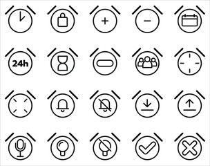 Time and clock vector on white background.