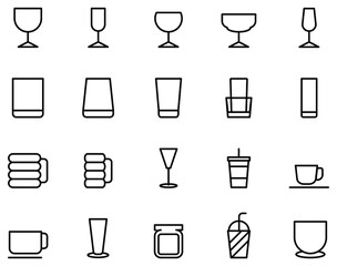 Bar glasses vector on white background.
