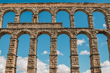 Fototapeta premium landscape in detail of the aqueduct of segovia, spain