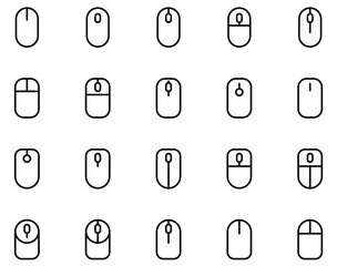Mouse icons vector on white background.